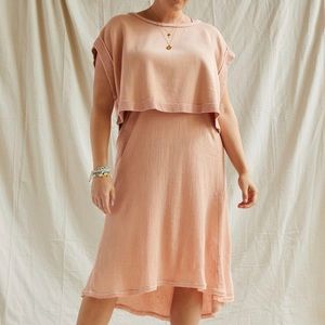 Daily Practice by Anthropologie Two In One Dress and Pullover Cropped Top Pink